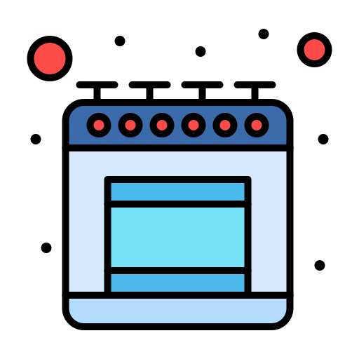 Blue kitchen gas stove icon-FixMate Appliance Repair